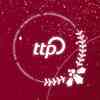 ttp Logo, umrahmt von einem Weihnachtlichen Kranz, auf roten Hintergrund