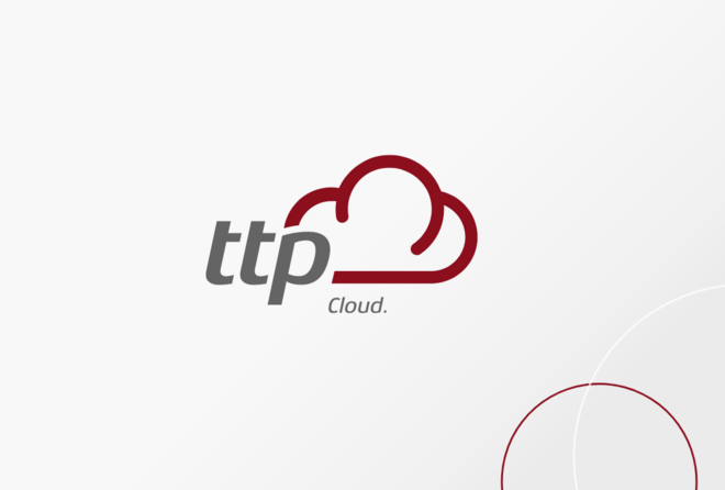 Das ttp Logo mit einer roten Wolke